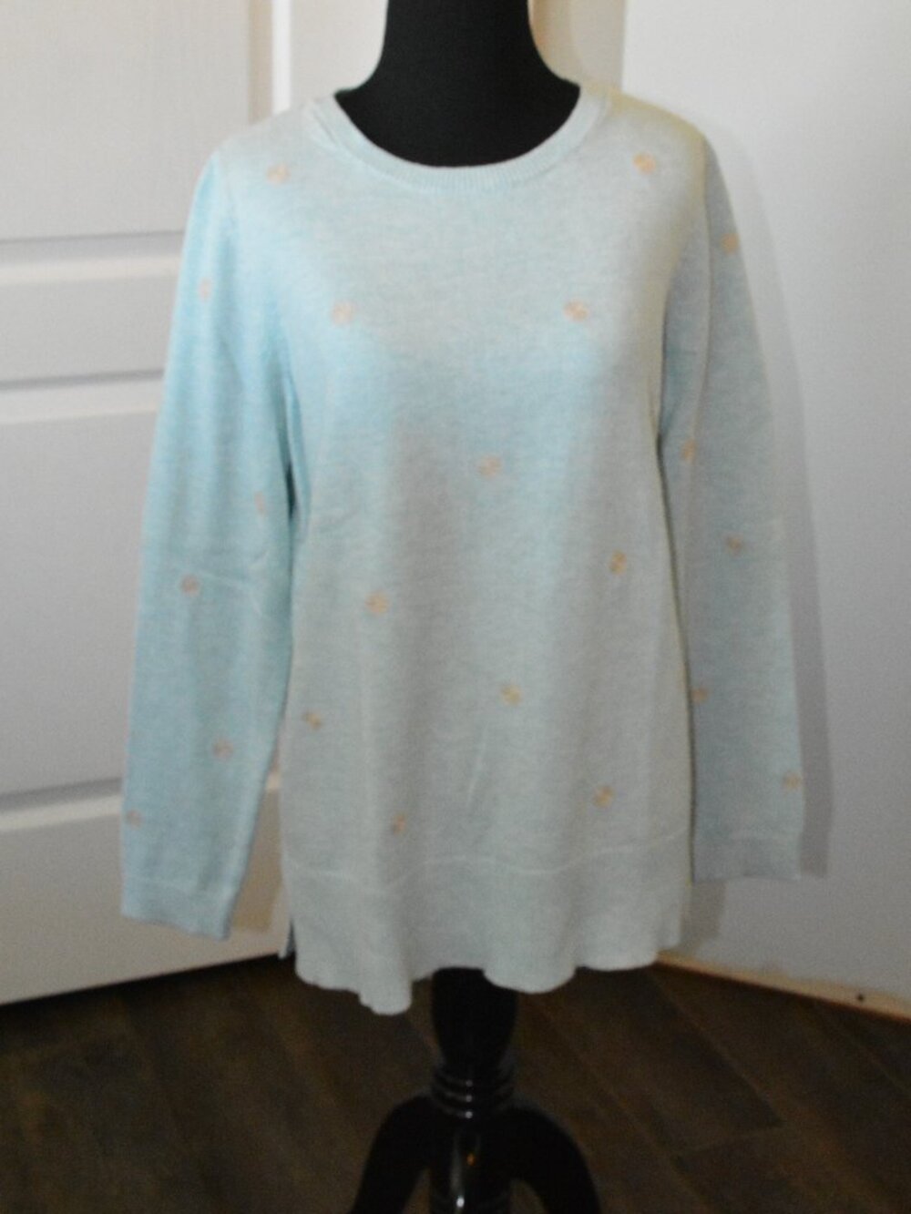 J.Jill Women's Light Blue Long Sleeve Crewneck Sweater size Small